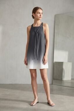 COS Ombré Halter Mini Dress Gray White Womens US 12